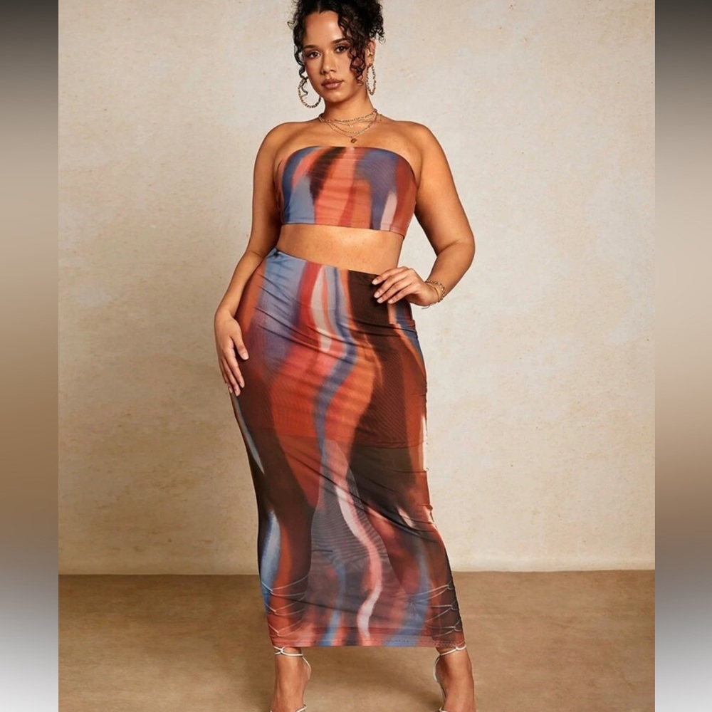 NWOT Multicolor Abstract Print Skirt